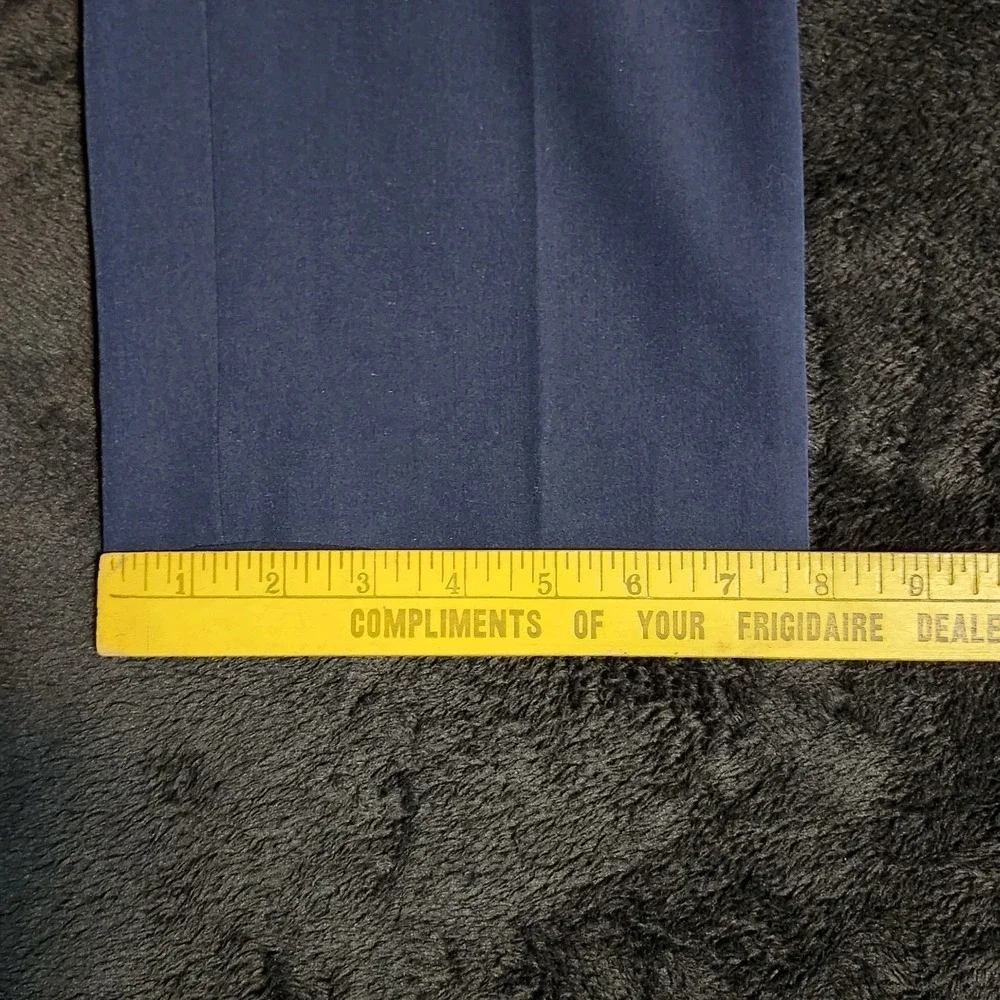 George Pants Mens 32X32 Blue Wrinkle Resistant Flat Front Straight Leg Office